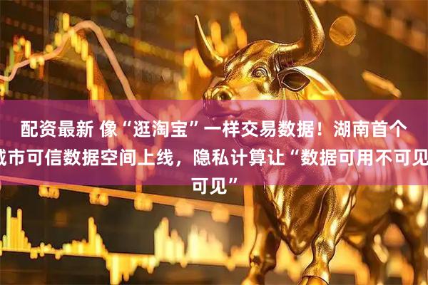 配资最新 像“逛淘宝”一样交易数据！湖南首个城市可信数据空间上线，隐私计算让“数据可用不可见”